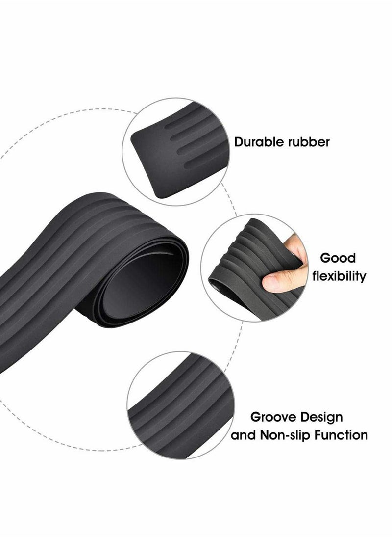Excefore - Door Sill Protector, Car Door Guard Bumper Flexible Spoiler Rubber Skirt Protector Carbon Fiber Front Bumper Spoiler Bendable Door Sill Scuff Bumper with Strong Adhesive for Any Car - Image 1