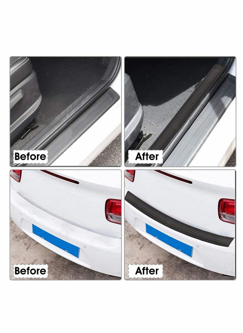 Excefore - Door Sill Protector, Car Door Guard Bumper Flexible Spoiler Rubber Skirt Protector Carbon Fiber Front Bumper Spoiler Bendable Door Sill Scuff Bumper with Strong Adhesive for Any Car - Image 1