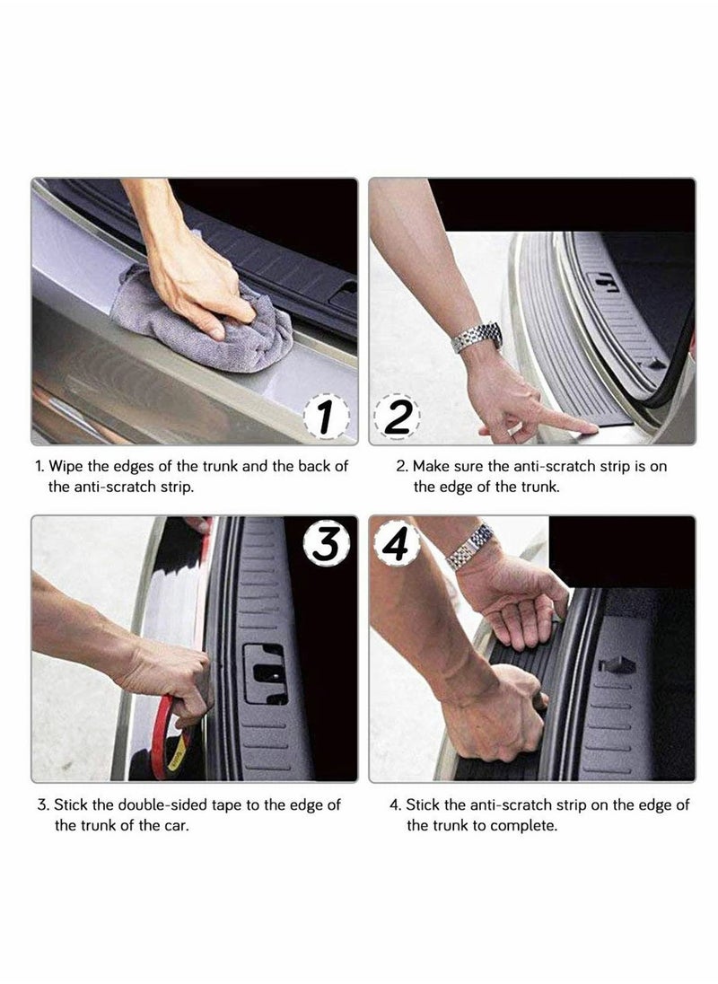 Excefore - Door Sill Protector, Car Door Guard Bumper Flexible Spoiler Rubber Skirt Protector Carbon Fiber Front Bumper Spoiler Bendable Door Sill Scuff Bumper with Strong Adhesive for Any Car - Image 1