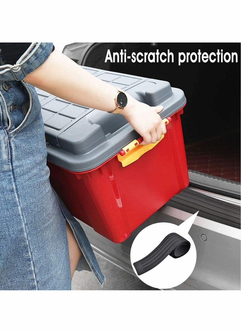 Excefore - Door Sill Protector, Car Door Guard Bumper Flexible Spoiler Rubber Skirt Protector Carbon Fiber Front Bumper Spoiler Bendable Door Sill Scuff Bumper with Strong Adhesive for Any Car - Image 1