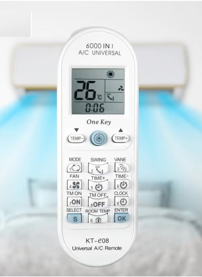 ELTRAZONE Universal Air Conditioner Remote Control for Toshiba, Panasonic, Sanyo, Fujitsu & More | KT-E08 6000 in 1 One-Key Series, Compatible with Most A/C Brands - Image 3