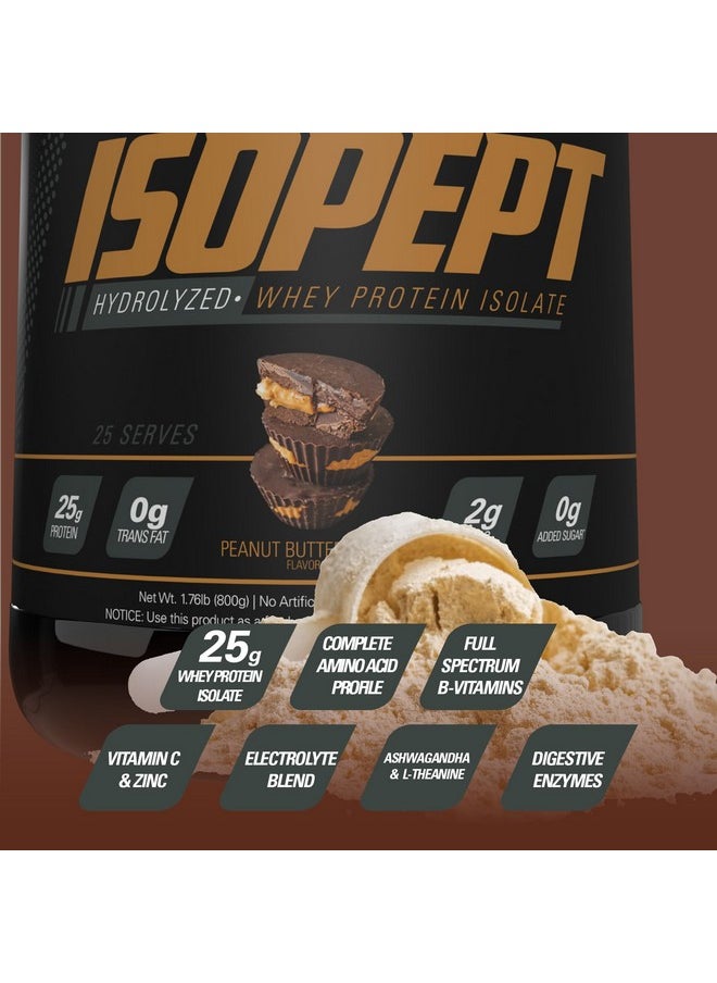 EHP Labs IsoPept Hydrolyzed Whey Protein Powder by EHPlabs - 100% Whey Protein Isolate & Hydrolysate, 27g of Protein, Non-GMO, Gluten Free, Fast Absorbing, Easy Digesting, 27 Serves (Peanut Butter Cups)  - Image 5