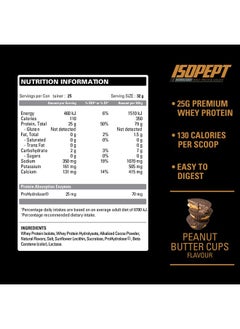 EHP Labs IsoPept Hydrolyzed Whey Protein Powder by EHPlabs - 100% Whey Protein Isolate & Hydrolysate, 27g of Protein, Non-GMO, Gluten Free, Fast Absorbing, Easy Digesting, 27 Serves (Peanut Butter Cups)  - Image 2