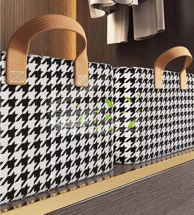 OTIPORTER Cloths Organizere with Handle Stackable Foldable Storage Box with Steel Frame for Wardrobe Storage Box for Storage Clothes Pants TShirts Underwear_ 503026CM PACK OF 1 45 Liter - Image 2