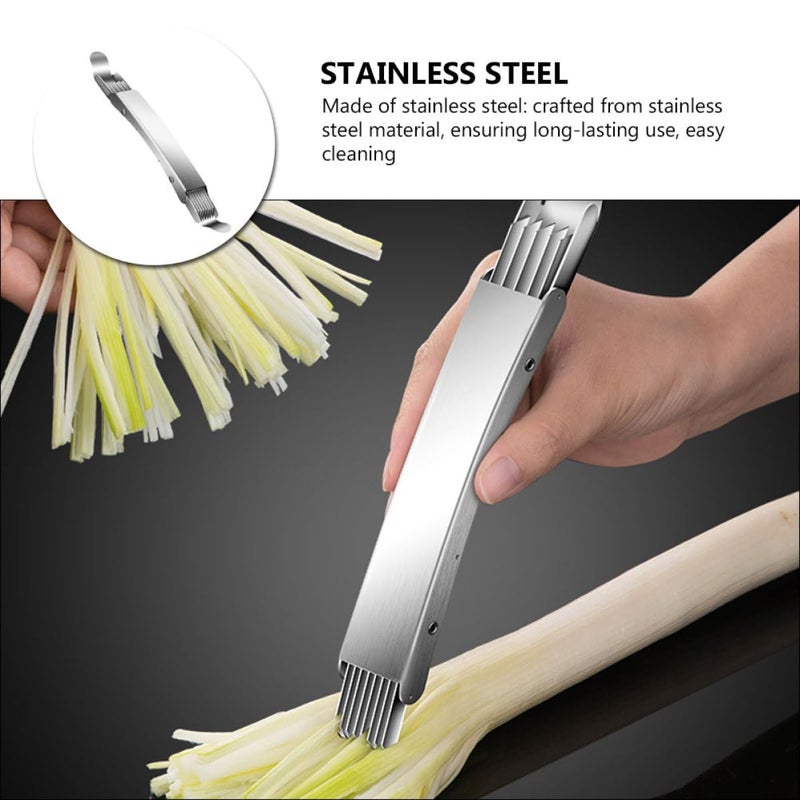 Upgraded Double Head Stainless Steel Scallion Onion Cutter with Ergonomic Handle - Image 4