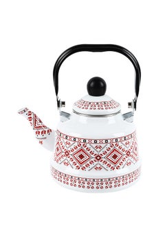 EXCLIFE 1.7L Enamel Traditional Teapot, Heritage Tea Pot (Red Target)  - Image 1