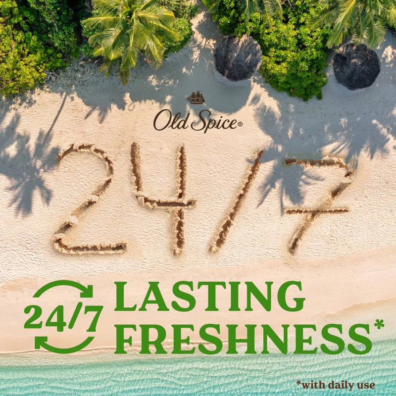 Old Spice Aluminum Free Deodorant for Men, 24/7 Long Lasting Freshness, 24/7 Sweat & Odor Protection, Fiji with Palm Tree Scent Deodorant with Travel-Size Swagger Scent Body Wash, 3 oz (Pack of 3) - Image 3