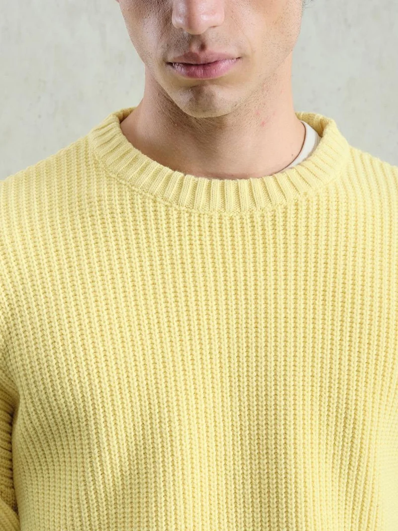 جيستو GIESTO Thick Ribbed Crew Neck Sweater