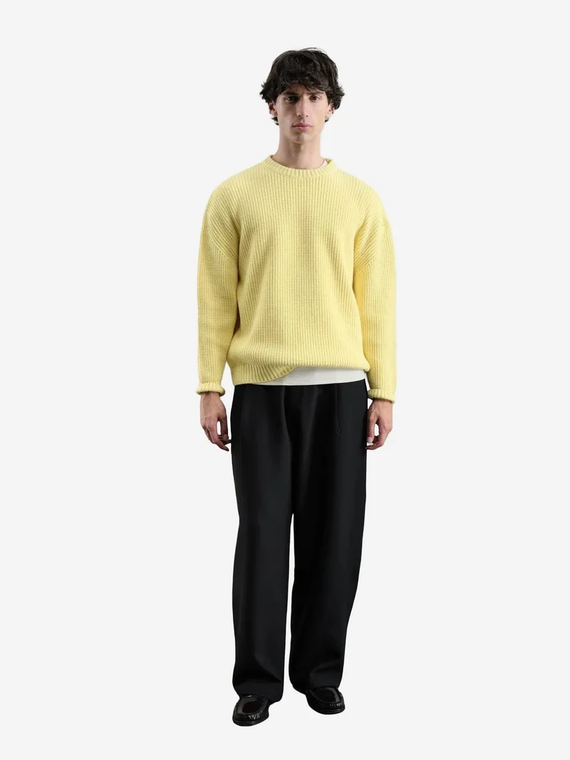 جيستو GIESTO Thick Ribbed Crew Neck Sweater