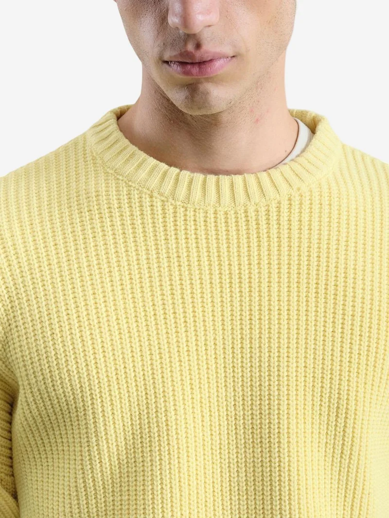 جيستو GIESTO Thick Ribbed Crew Neck Sweater