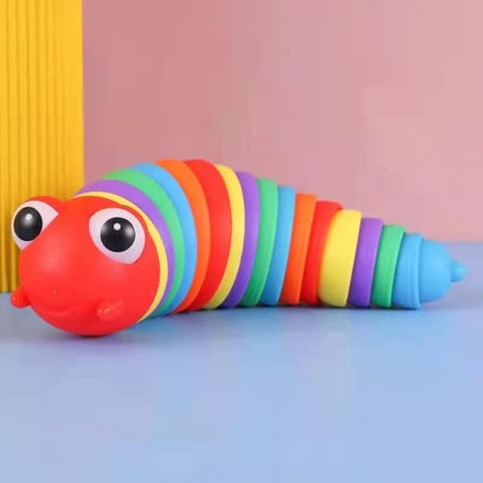 Avinya Slug Fidget Toys Clicky Sound Making Toy, Stress Relieving Toy, Sensory Slug Toy for Boys and Girls, Finger slug Toy, Size Small - Image 1