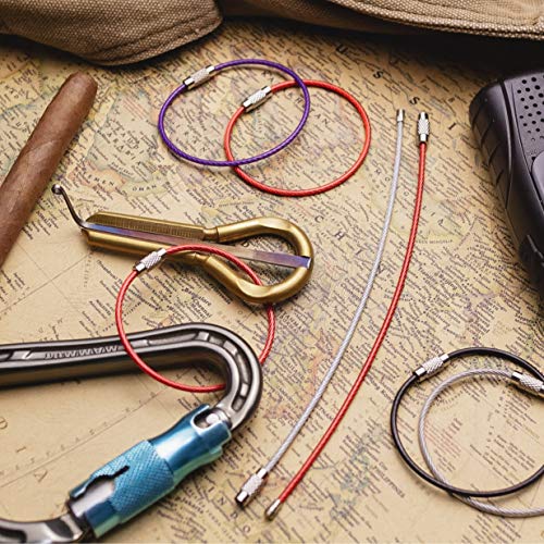 Silipac Stainless Steel Wire Keychain Cable, Twist-Lock 6.3" (16 cm) 2mm – Car Keyring, Luggage Tag, Carabiner – 4 Pack - Image 5