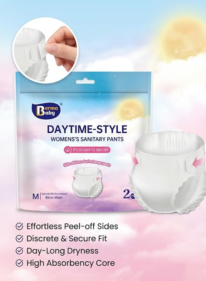 Disposable Period Panties for Women, 2-Pack M Size Ultra Thin & Breathable Incontinence Underwear, Soft Skin-Friendly Daytime Leak Proof Protection - Image 1