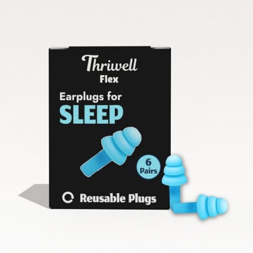Thriwell Flex Ear Plugs for Sleeping, Noise reduction for Snoring, Earplugs for sleep in Flight Travel, Noise Cancelling Foam Earplug for Women Men Kids, Side sleeper friendly, (Pack of 6 Pairs) - Image 1