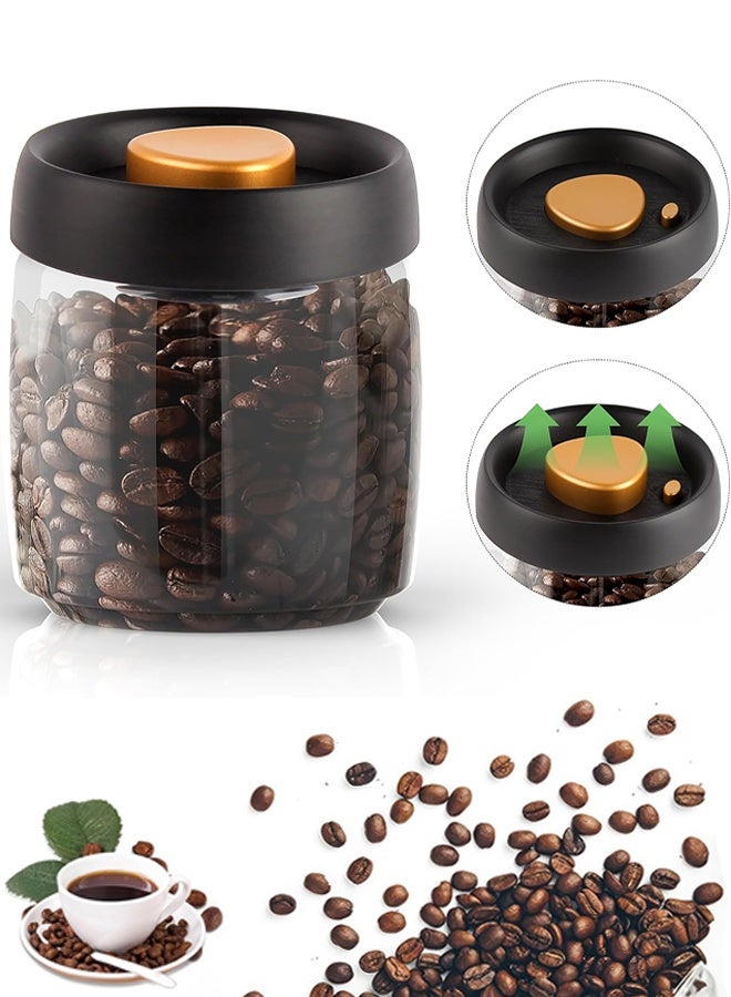 Coffee Storage Container, Vacuum Sealing for Jars, Glass Kitchen Storage Jars, Coffee Jars with Airtight Lid for Coffee Beans & Grounds, Tea, Sugar, Nuts, Spices - Image 1