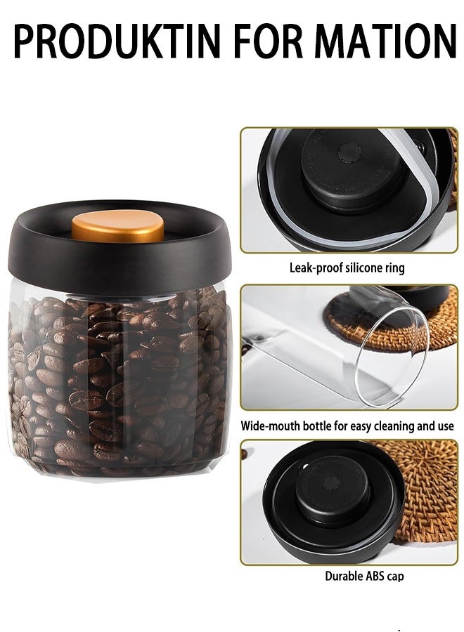 Coffee Storage Container, Vacuum Sealing for Jars, Glass Kitchen Storage Jars, Coffee Jars with Airtight Lid for Coffee Beans & Grounds, Tea, Sugar, Nuts, Spices - Image 4