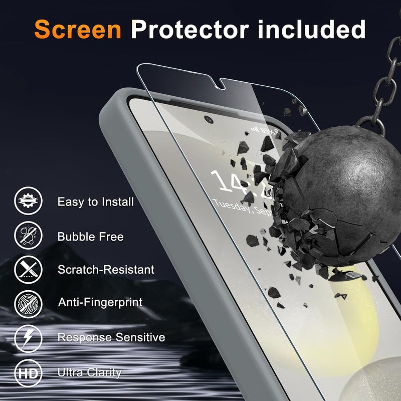 Elzzi حافظة مغناطيسية مصممة لهاتف سامسونج S24 Fe 5G غلاف خلفي شفاف غير لامع من PC + TPU [متوافقة مع MagSafe] حافظة هاتف مضادة للخدش (رمادي) - Image 5