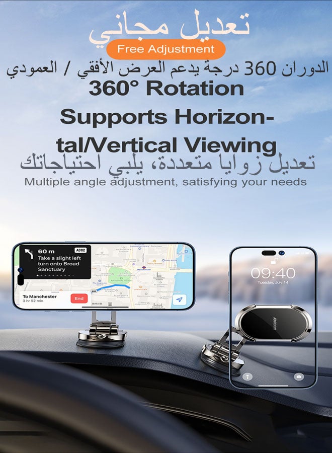 جوي روم JR-ZS312 قوس موبايل عالمي للسيارة طوي حامل هاتف السيارة المغناطيسي مع اي فون سامسونج غالاكسي هواوي ون بلس أسود - Image 4