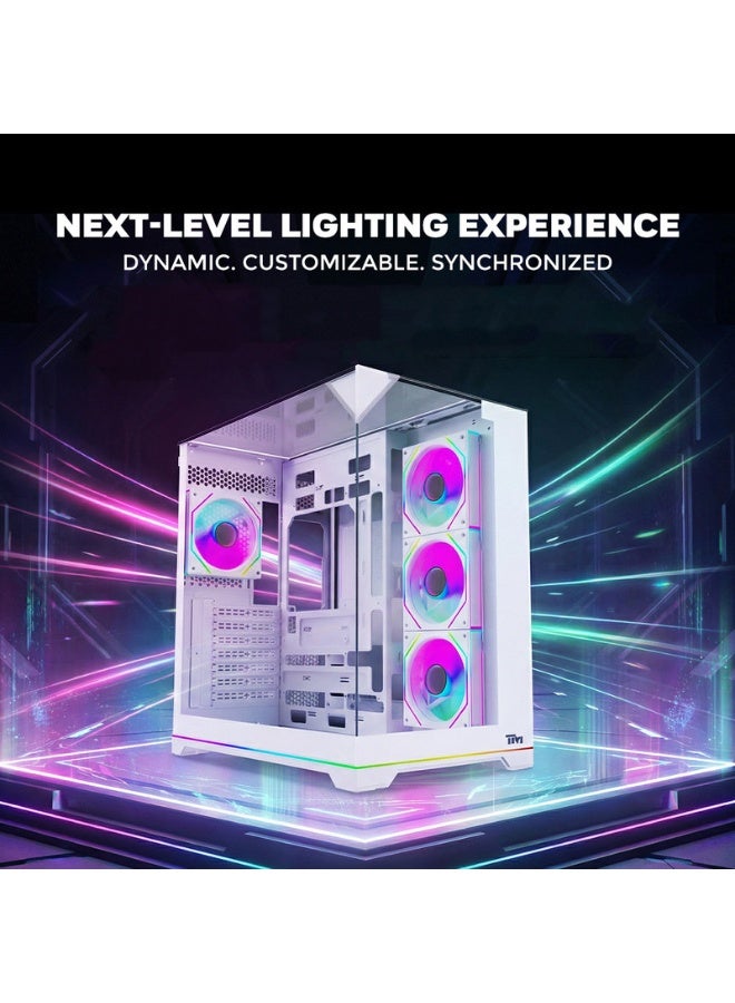 TWISTED MINDS Gaming Case, ELITE Mid Tower PC Case, Tempered Glass Side Panel, ATX / M-ATX / Mini-ITX Support, High Airflow Design | TM-ELITE-W white - Image 2