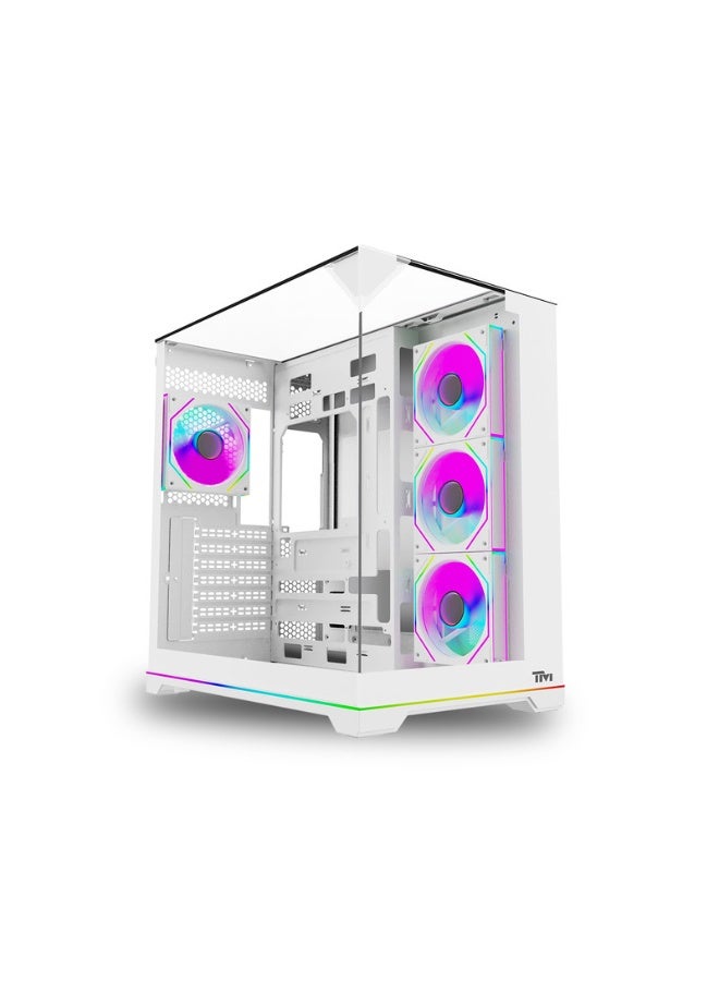 TWISTED MINDS Gaming Case, ELITE Mid Tower PC Case, Tempered Glass Side Panel, ATX / M-ATX / Mini-ITX Support, High Airflow Design | TM-ELITE-W white - Image 1