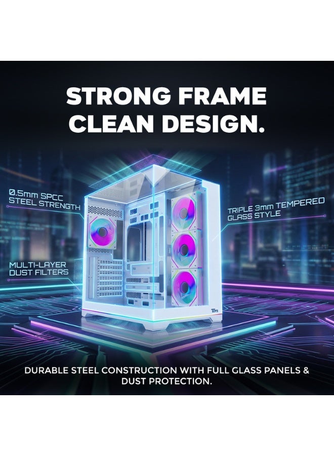 TWISTED MINDS Gaming Case, ELITE Mid Tower PC Case, Tempered Glass Side Panel, ATX / M-ATX / Mini-ITX Support, High Airflow Design | TM-ELITE-W white - Image 5