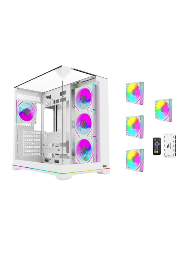 TWISTED MINDS Gaming Case, ELITE Mid Tower PC Case, Tempered Glass Side Panel, ATX / M-ATX / Mini-ITX Support, High Airflow Design | TM-ELITE-W white - Image 1