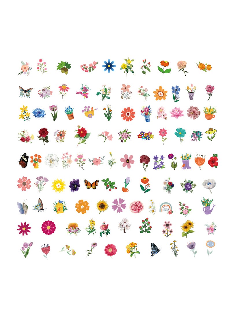 100pcs Cute Flower Stickers Aesthetic Trendy Floral Stickers for Teens Girls Women Perfect for Laptop Phone Skateboard Travel Case Great Gift for Mother's Day - Image 2