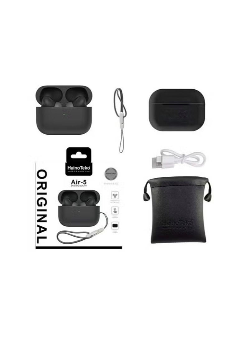 Haino Teko Air-5 Original True Wireless Stereo (TWS) Earbuds – Bluetooth 5.3, Black - Image 3