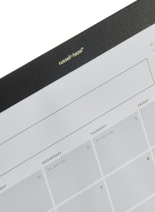 russell+hazel 12-Month Desktop Calendar 2026, 11" x 17" Vegan Leather Top, Gold Rivet & Gilded Edges,1-Count (105878) - Image 3
