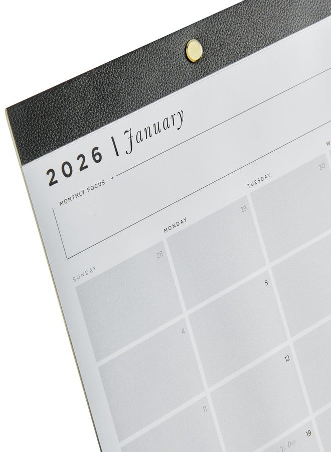 russell+hazel 12-Month Desktop Calendar 2026, 11" x 17" Vegan Leather Top, Gold Rivet & Gilded Edges,1-Count (105878) - Image 4