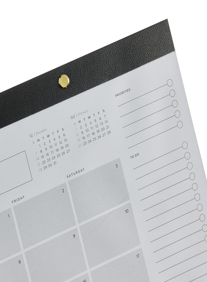 russell+hazel 12-Month Desktop Calendar 2026, 11" x 17" Vegan Leather Top, Gold Rivet & Gilded Edges,1-Count (105878) - Image 2