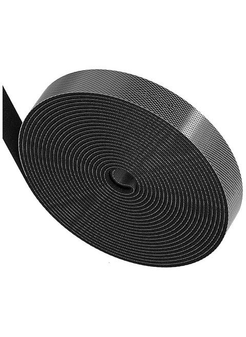 1 Roll 5M Cable Tidy Management Fastening Tape Sticky Strips Hook Loop Reusable Flexible Wire Ties Cable Organiser for Computer, TV, Power and Promass Cables