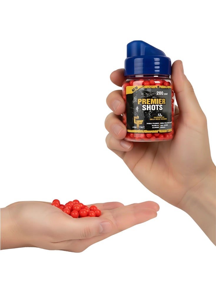 Premier Shots Airsoft BBs Bullets – 200 Count, 0.12g Orange Pellets for Performance Precision & Skill Practice - Image 2