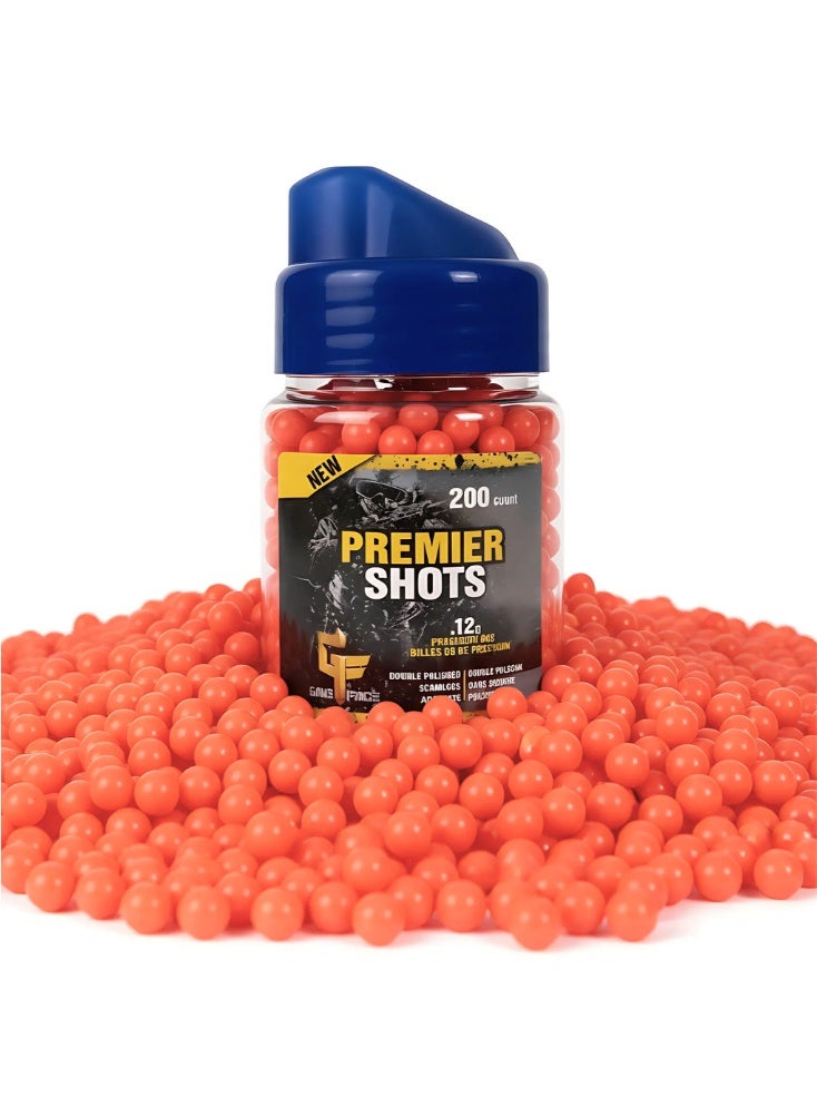 Premier Shots Airsoft BBs Bullets – 200 Count, 0.12g Orange Pellets for Performance Precision & Skill Practice - Image 4