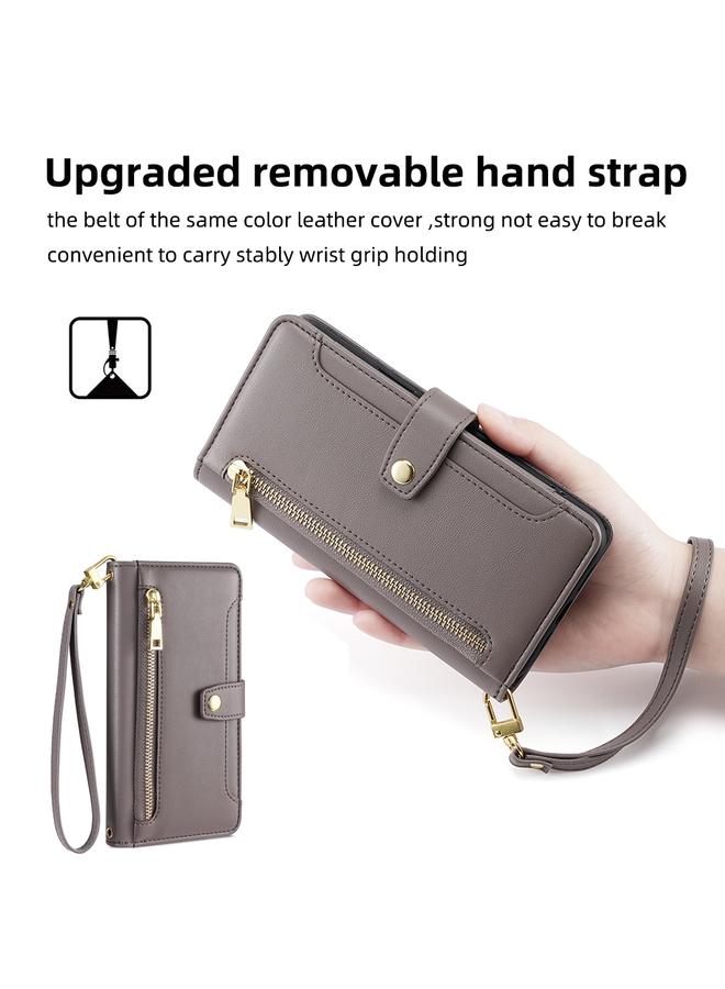 erorex Case For Itel P65 Sheep Texture Cross-body Zipper Wallet Leather Phone Case - Image 5