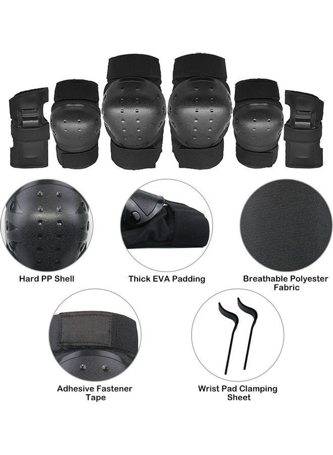Protective Gear Set 7 in 1 Knee Elbow Pads Wrist Guards Helmet Multi Sports Safety Protection Pads for Kids Teenagers Scooter Skating Cycling 29.0x25.0x18.5cm - Image 5