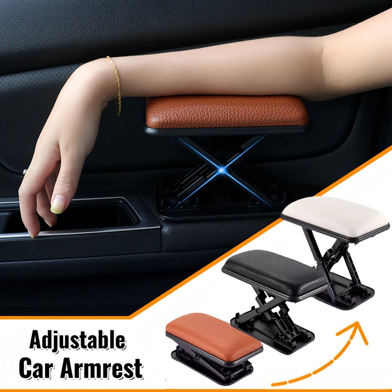 3 Level Adjustable Car Armrest Pad Black Soft Surface Multiple Heights Fit Various Driving Postures Comfortable Support For Long Distance Driving And A Nice Gift - Image 1