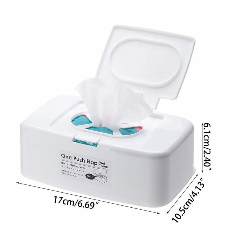 Wipes Dispenser: 17*10.4*6 Cm White Secure Protective Design - Non-slip Stable Base Durable Plastic Silicone Construction for Home Interior Parents - Image 3