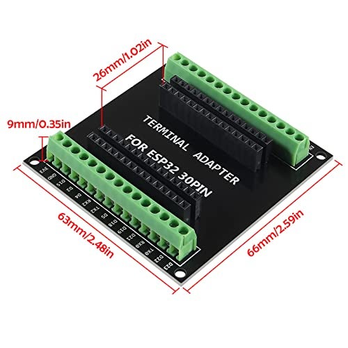 AITIAO 2PCS ESP32 Breakout Board 30Pin GPIO 1 into 2 Compatible with 30 Pins ESP32S ESP32 Development Board 2.4 GHz Dual Core WLAN WiFi + Bluetooth 2-in-1 Microcontroller ESP32 Chip - Image 2