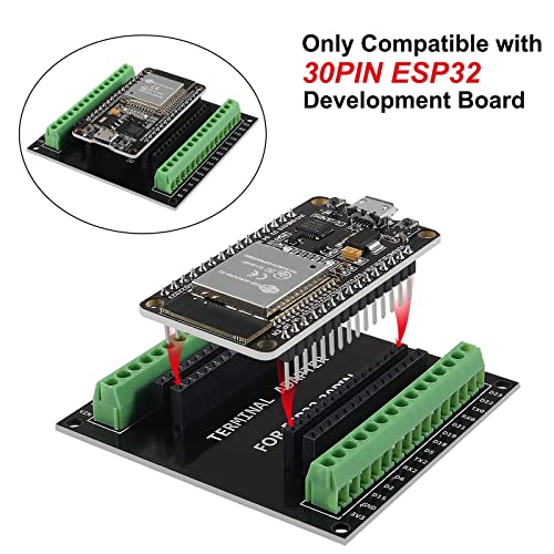 AITIAO 2PCS ESP32 Breakout Board 30Pin GPIO 1 into 2 Compatible with 30 Pins ESP32S ESP32 Development Board 2.4 GHz Dual Core WLAN WiFi + Bluetooth 2-in-1 Microcontroller ESP32 Chip - Image 3