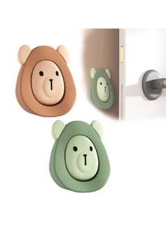 CMGTYYD 2 Pcs Self-Adhesive Bear Rubber Door Stopper, Finger Protector, Wall Stopper Non-Slip Durable Door Wedge for Home Bathroom Bedroom Door  - Image 1
