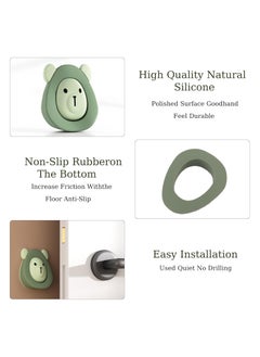 CMGTYYD 2 Pcs Self-Adhesive Bear Rubber Door Stopper, Finger Protector, Wall Stopper Non-Slip Durable Door Wedge for Home Bathroom Bedroom Door  - Image 4