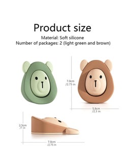 CMGTYYD 2 Pcs Self-Adhesive Bear Rubber Door Stopper, Finger Protector, Wall Stopper Non-Slip Durable Door Wedge for Home Bathroom Bedroom Door  - Image 2