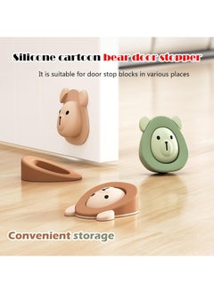 CMGTYYD 2 Pcs Self-Adhesive Bear Rubber Door Stopper, Finger Protector, Wall Stopper Non-Slip Durable Door Wedge for Home Bathroom Bedroom Door  - Image 5