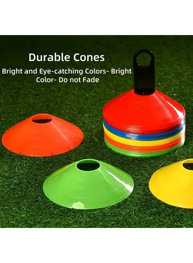 30 Pack 5 Color Lightweight Soccer Cones With Carry Bag Holder For Sports Training - Image 3