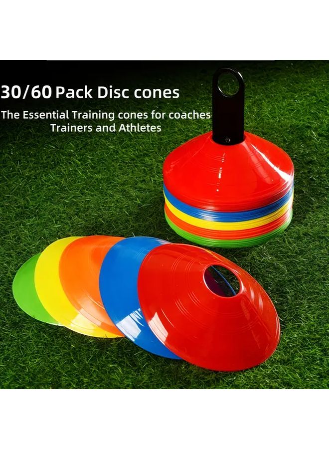 30 Pack 5 Color Lightweight Soccer Cones With Carry Bag Holder For Sports Training - Image 2