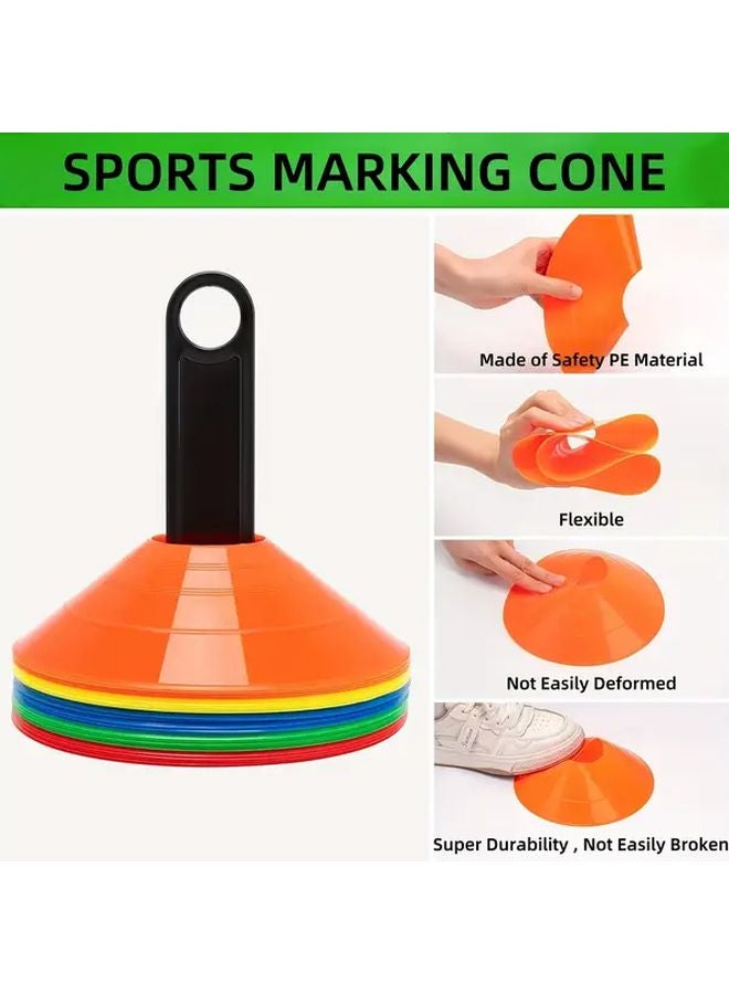 30 Pack 5 Color Lightweight Soccer Cones With Carry Bag Holder For Sports Training - Image 4