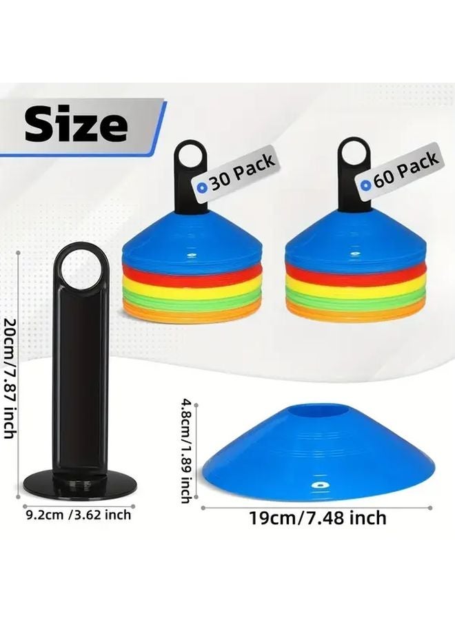 30 Pack 5 Color Lightweight Soccer Cones With Carry Bag Holder For Sports Training - Image 5