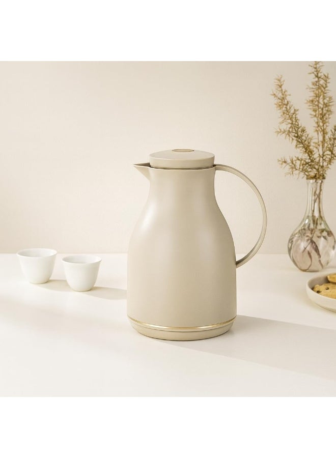 ماستر جولد ترمس شاي وقهوة بسعة لتر واحد بتصميم أنيق | ترمس للمشروبات الساخنة والباردة | ترمس شاي وقهوة محكم الإغلاق بحافة ذهبية | مناسب للمكاتب والفنادق والاستخدام اليومي - Image 1