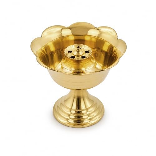 Spillbox Brass Incense Stick Holder Stand | Holder | Burner with Ash Catcher Agarbatti | Batti Stand | Plate | Dhup | Dhoop Best for Puja | Pooja Your Mandir Home & Office Decoration - Rose Agarbatti - Image 3
